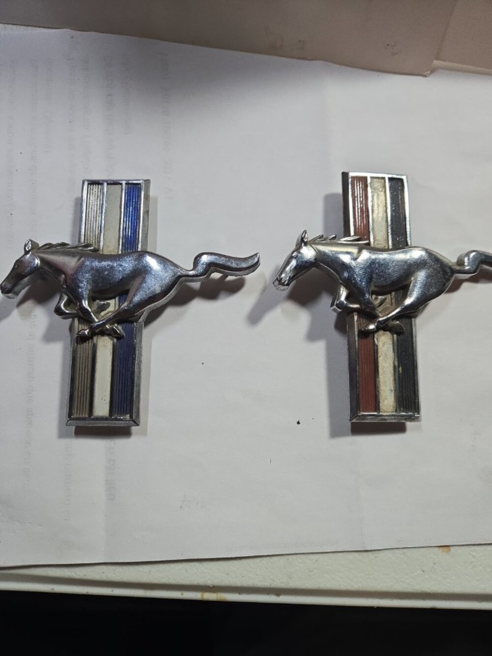 Vintage 1964-68 Ford Mustang GT LH Fender Emblem Chrome C4ZB-16C228-B Lot Of 2